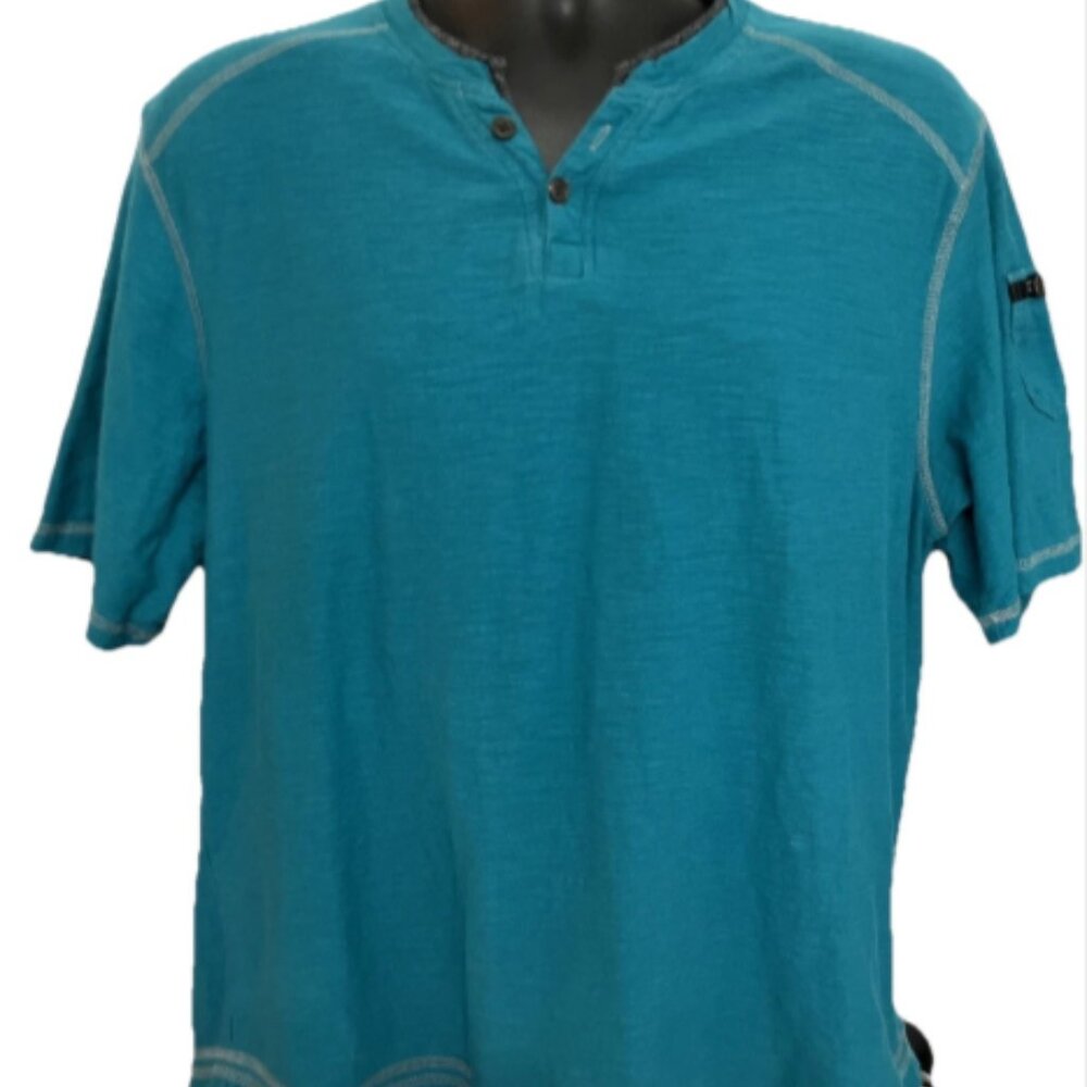 Zero Nineteen Men's XL Short Sleeve Button Crew Neck Multicolor Tee